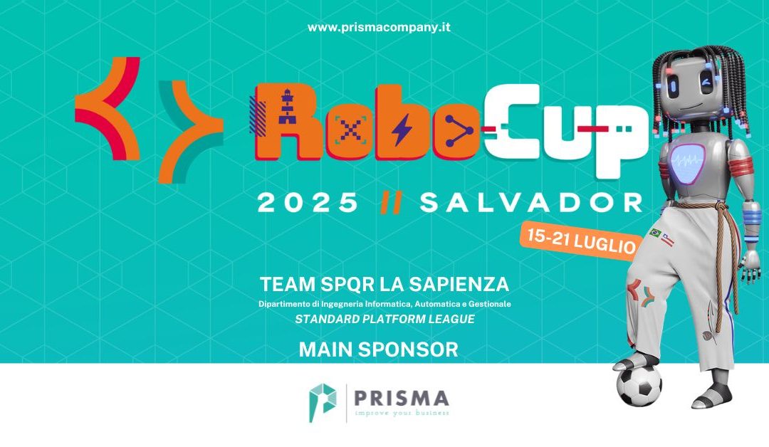 RoboCup 2025 Prisma Main Sponsor del team SPQR del DIAG La Sapienza, immagine di copertina